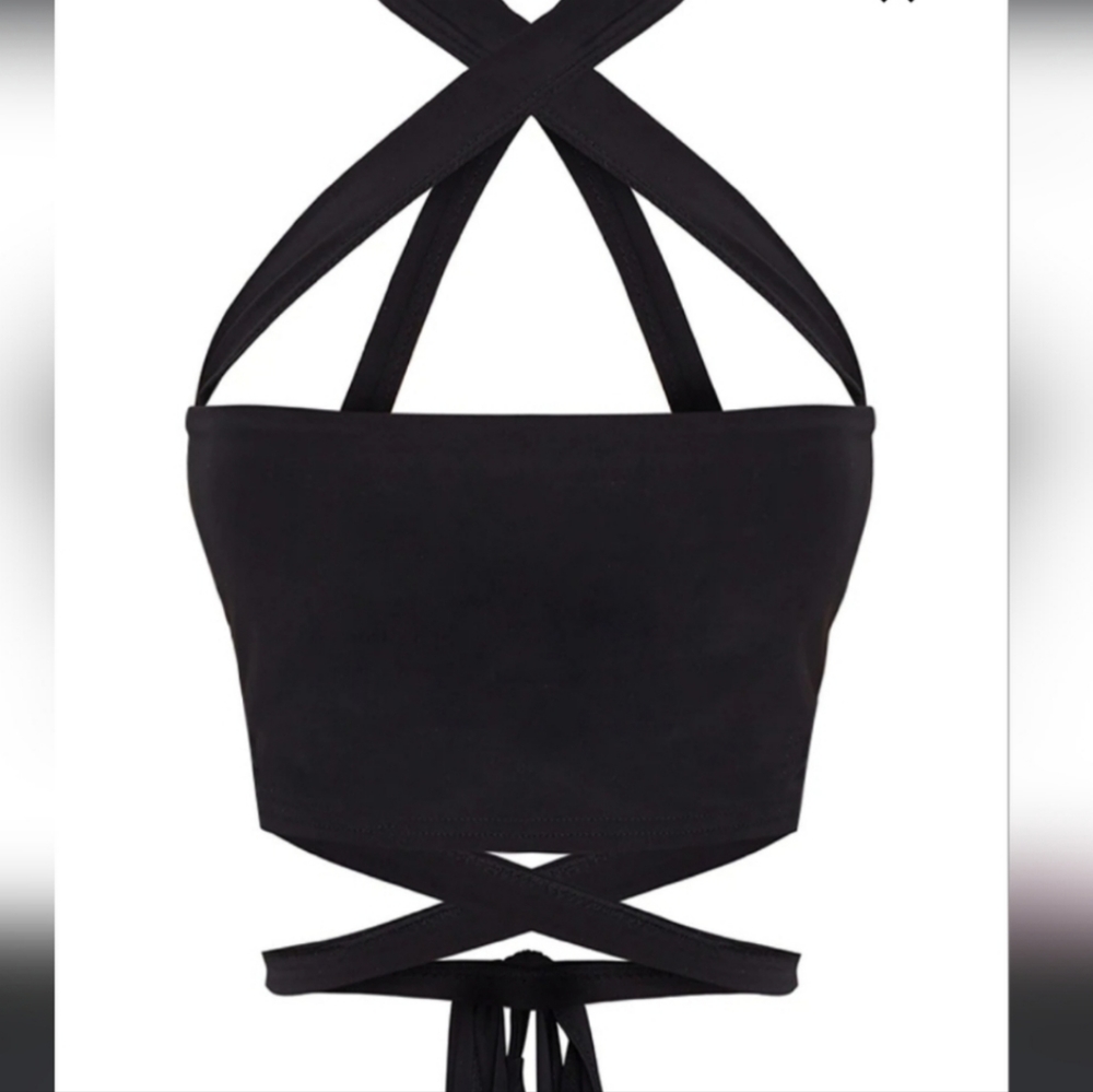 Dusty Rose Boohoo Tube Top with tie